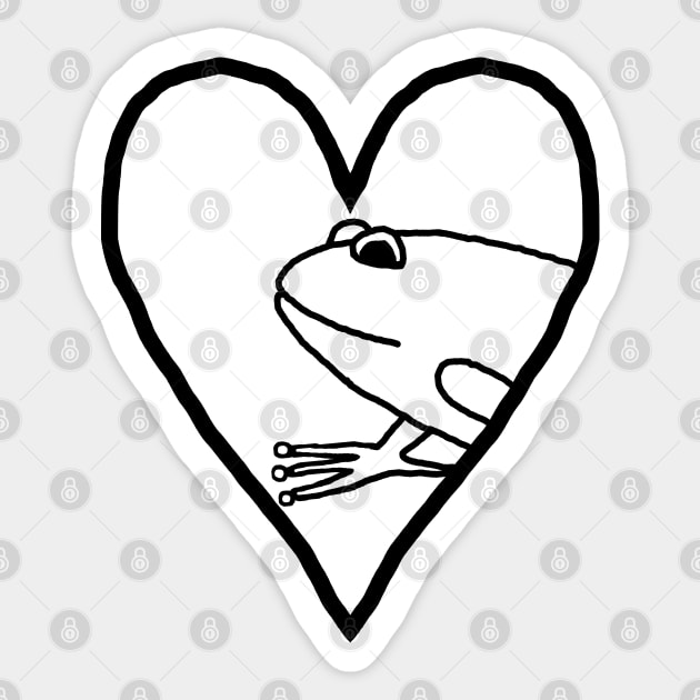 My Valentine Frog Line Drawing Man I love Frogs Sticker by ellenhenryart